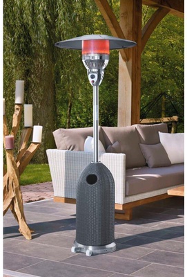 Estufa de Terraza Exterior a Gas Acabado Ratan